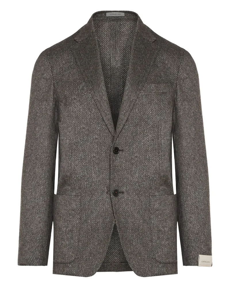 Corneliani Sakko mit Fischgrätenmuster - Grau Grau