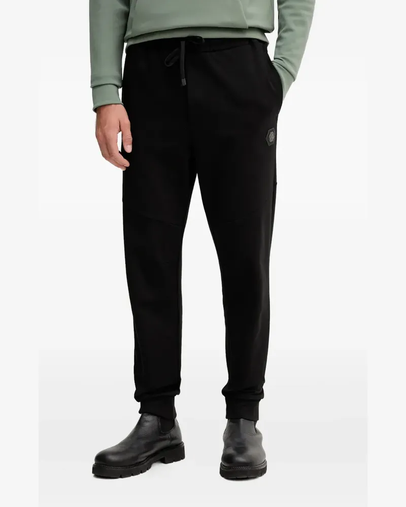HUGO BOSS logo-patch trousers - Schwarz Schwarz
