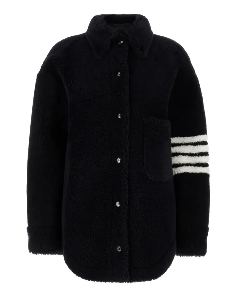 Thom Browne Hemdjacke mit Shearling-Riemen - Schwarz Schwarz