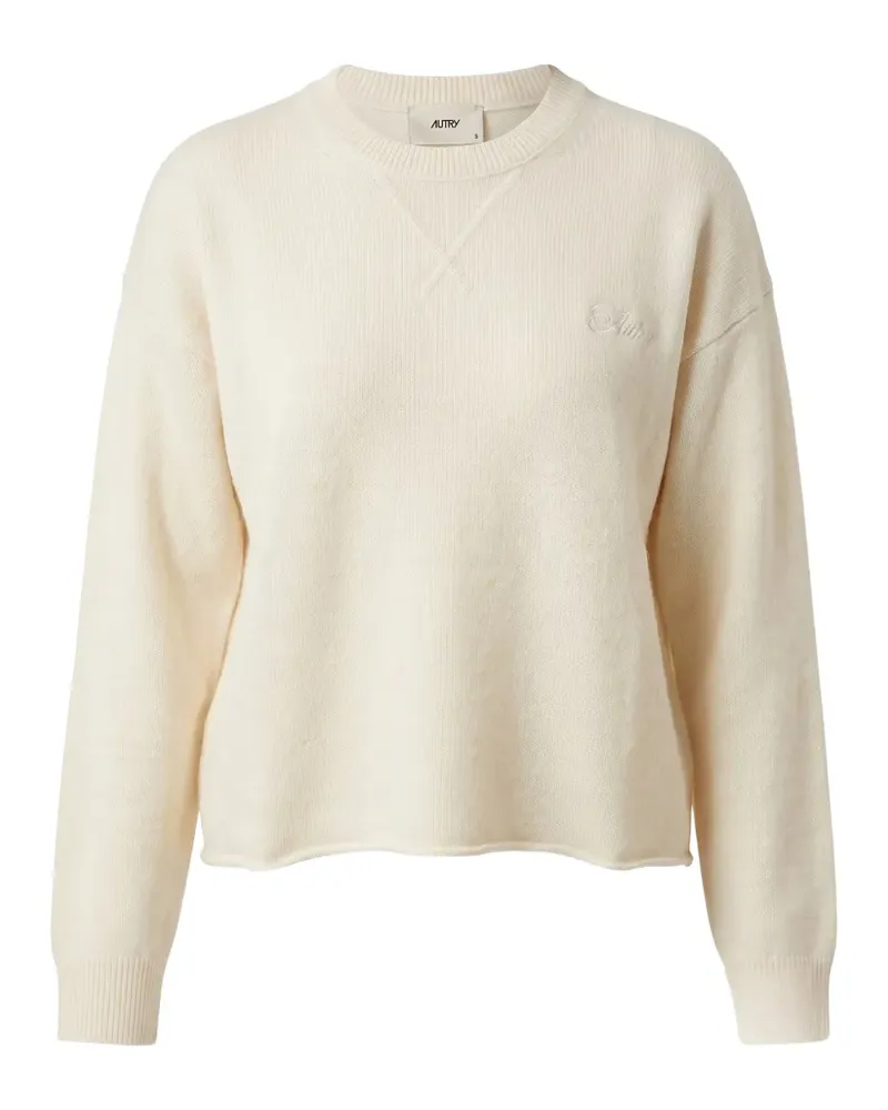 AUTRY embroidered-logo crew-neck sweatshirt - Nude Nude
