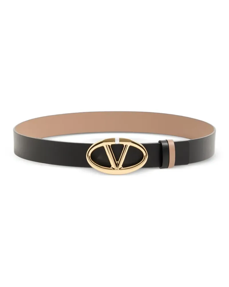 Valentino Garavani Vlogo The Bold Edition reversible calfskin belt, 30mm - Schwarz Schwarz