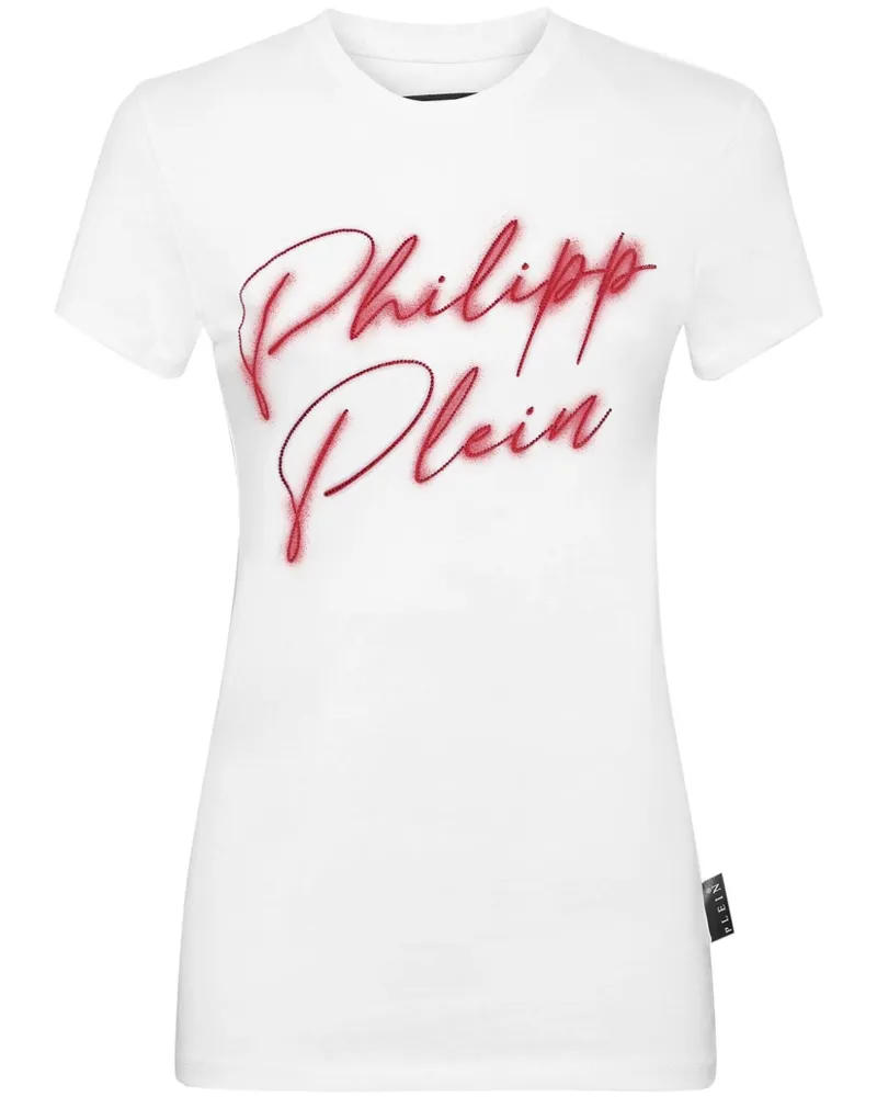 Philipp Plein T-Shirt mit Logo-Verzierung - Weiß Weiß