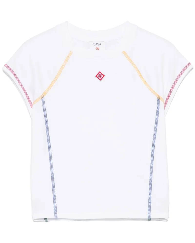 Casablanca Paris T-Shirt mit Raglanärmeln - Weiß Weiß