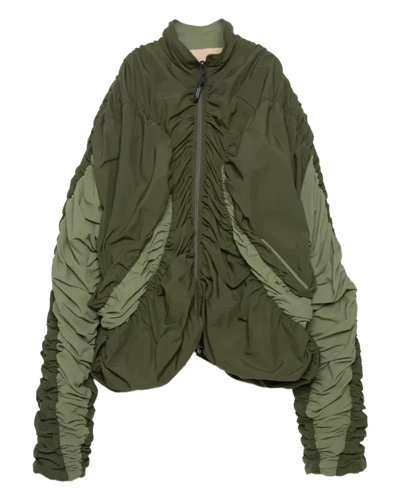 Yoshio Kubo Bomberjacke mit Raffungen - Grün Grün