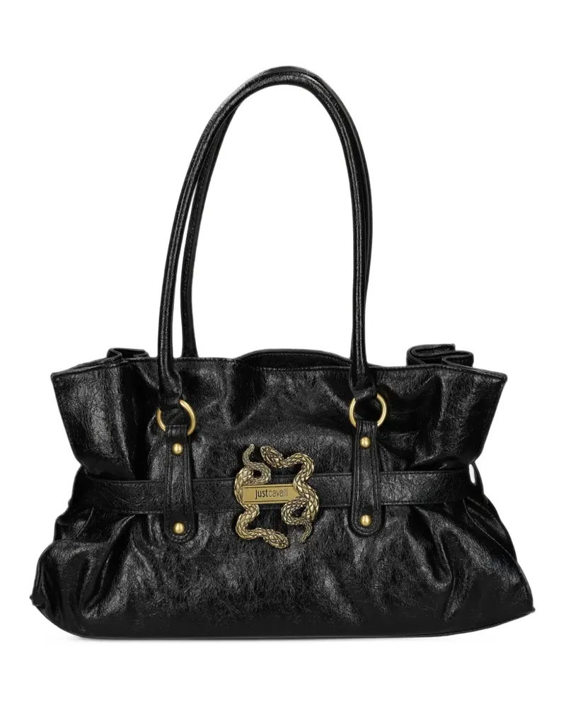 Just Cavalli snake-plaque tote bag - Schwarz Schwarz