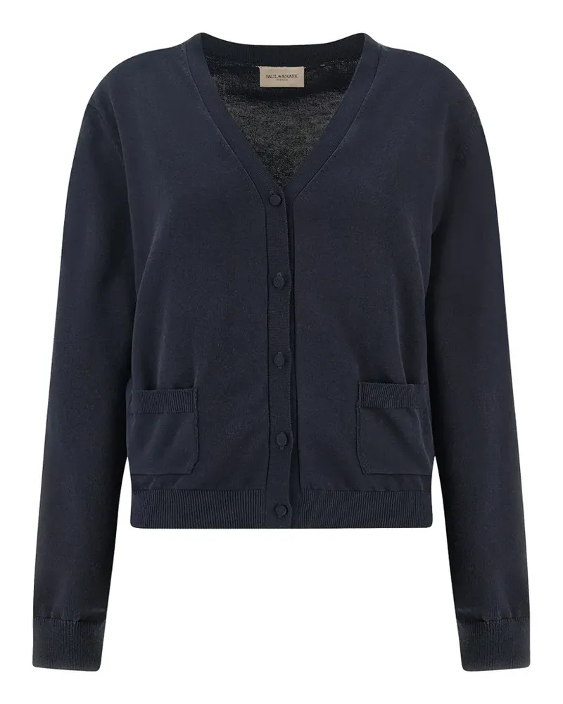 Paul & Shark patch-pocket V-neck cardigan - Blau Blau