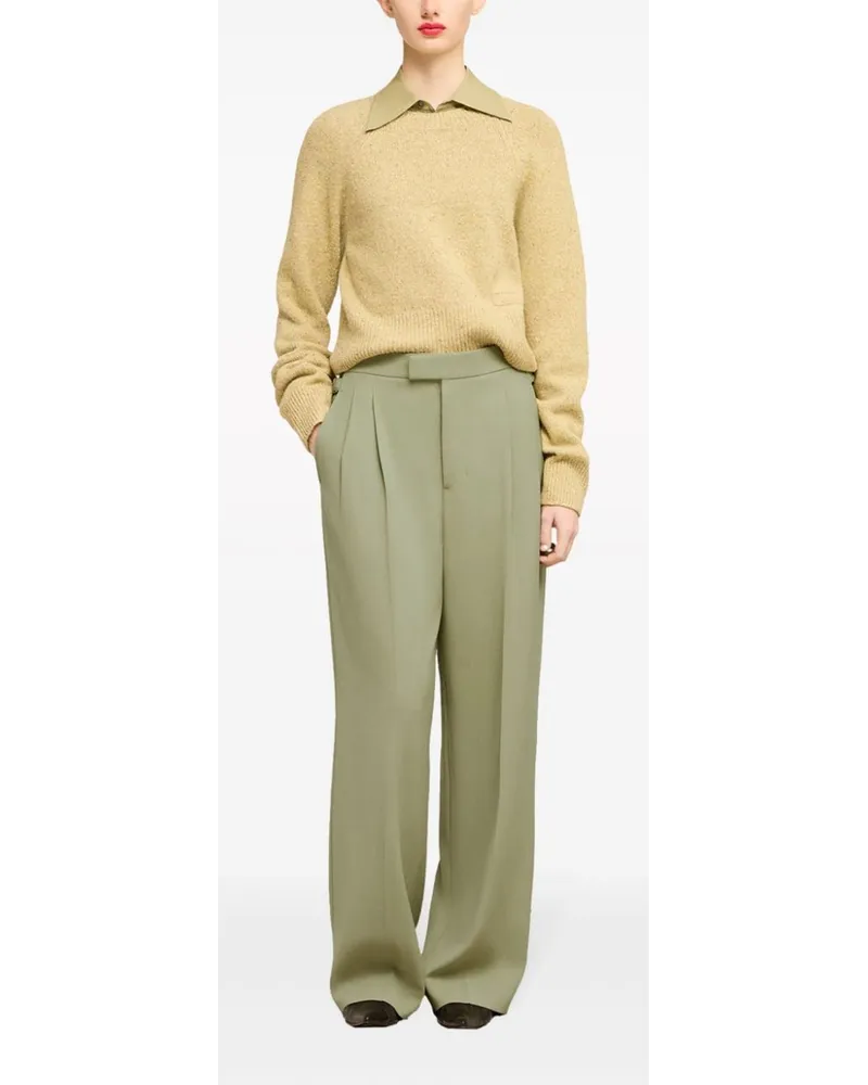 AMI Paris Gerade Hose mit Bügelfalten - Grün Grün