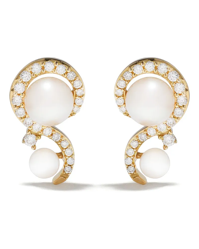 YOKO London 18kt Gelbgoldohrstecker mit Diamanten