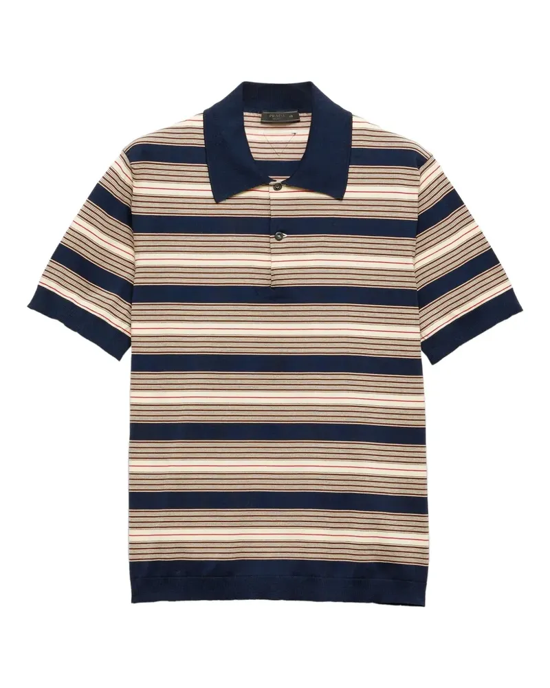 Prada Gestreiftes Poloshirt - Blau Blau