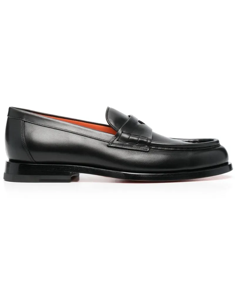 Santoni Loafer aus Leder - Schwarz Schwarz