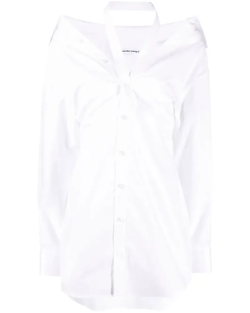 Alexander Wang Schulterfreies Hemdkleid - Weiß Weiß