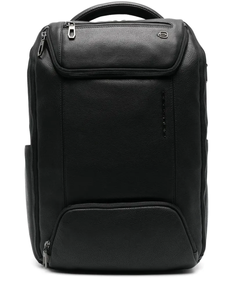 Piquadro Personalisierbarer Laptop-Rucksack 14 Zoll - Schwarz Schwarz