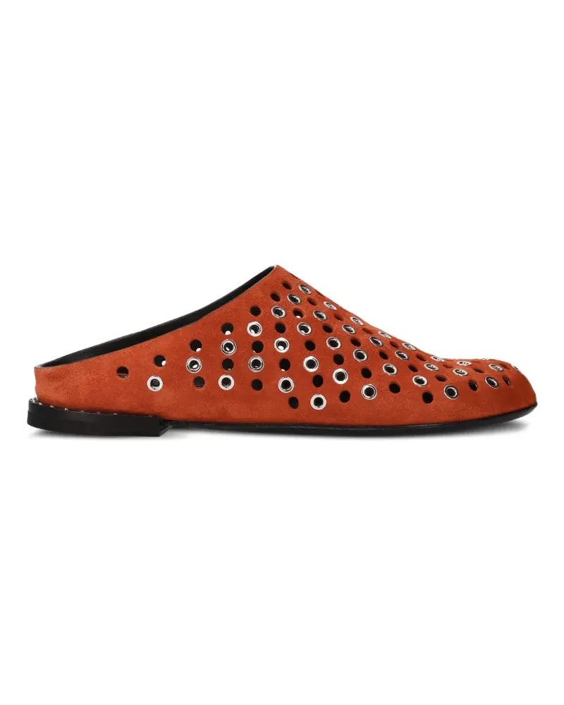 Premiata Mules mit Ösendetail - Orange Orange