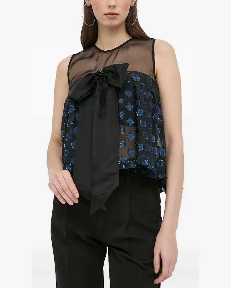 Custommade Anokhi Top mit Schleife - Schwarz Schwarz