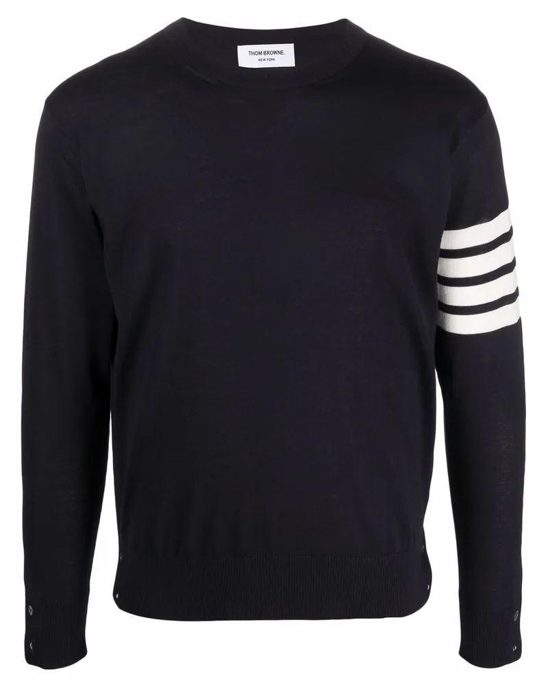 Thom Browne Gestrickter Pullover mit Streifen - Blau Blau
