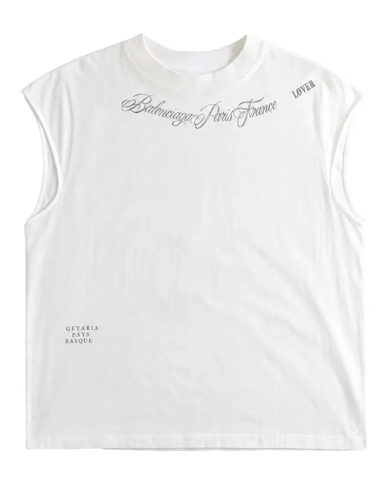 Balenciaga graphic-print tank top - Weiß Weiß