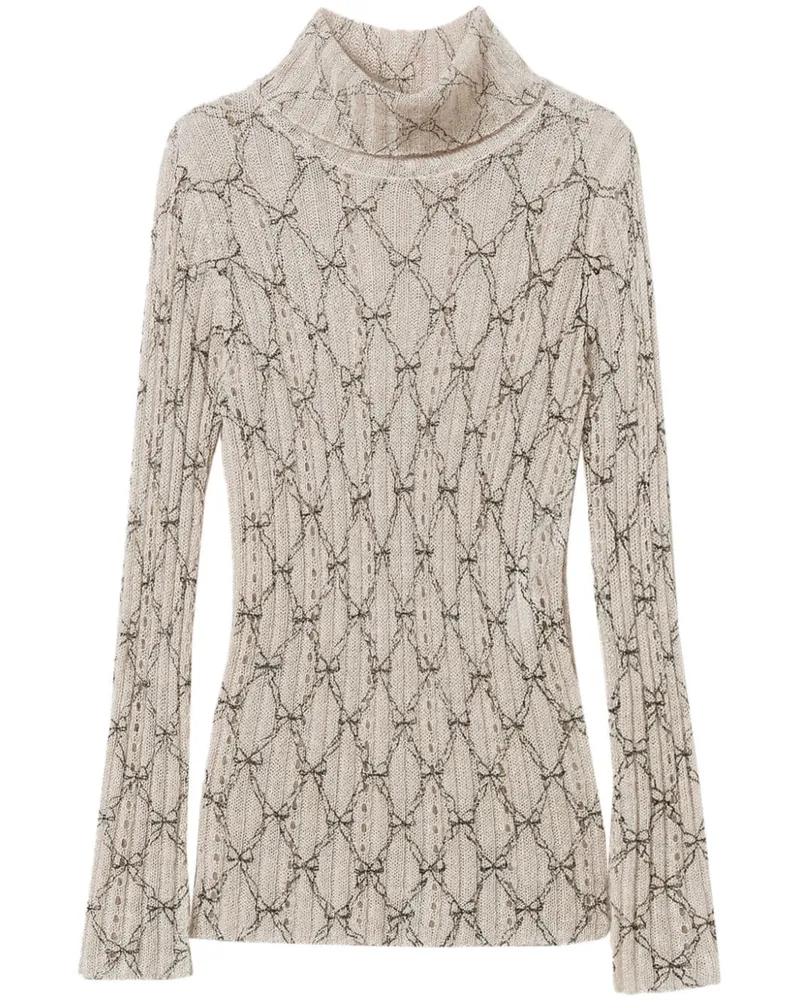Twin-Set Rollkragenpullover mit Print - Nude Nude