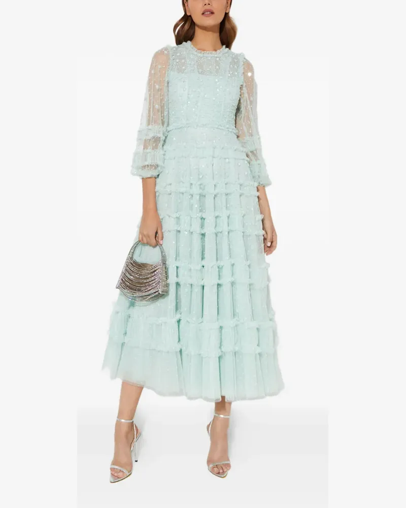 Needle & Thread sequin ruffled Violet dress - Grün Grün