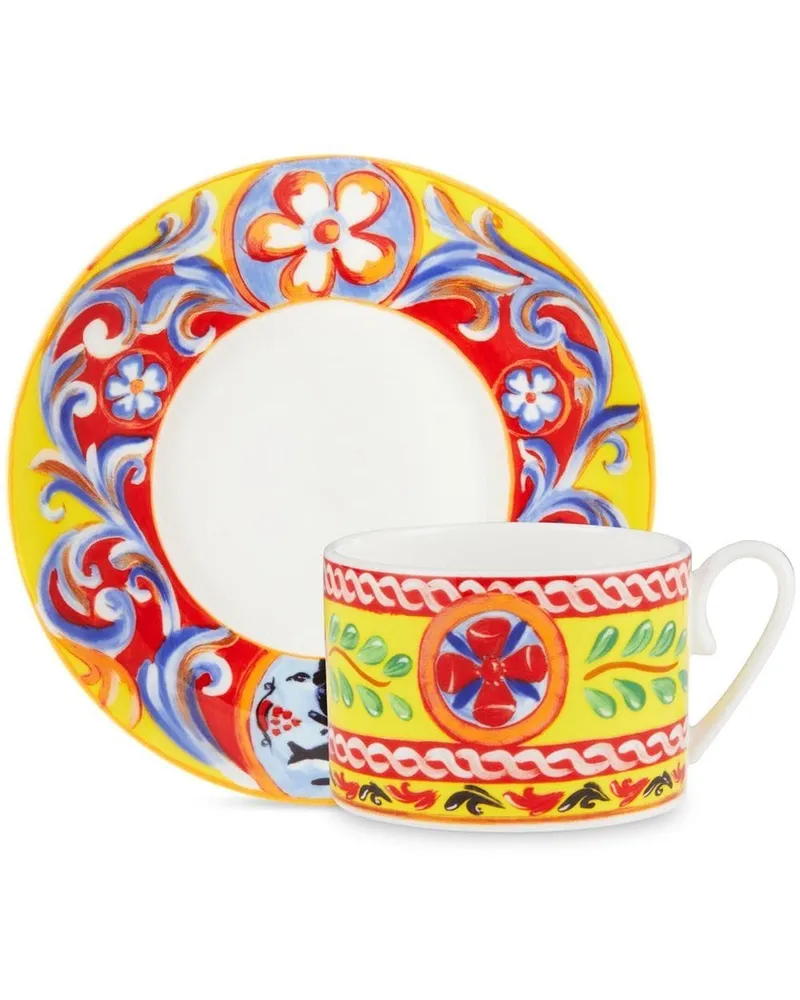 Dolce & Gabbana Teeservice mit Caretto-Muster - Gelb Gelb