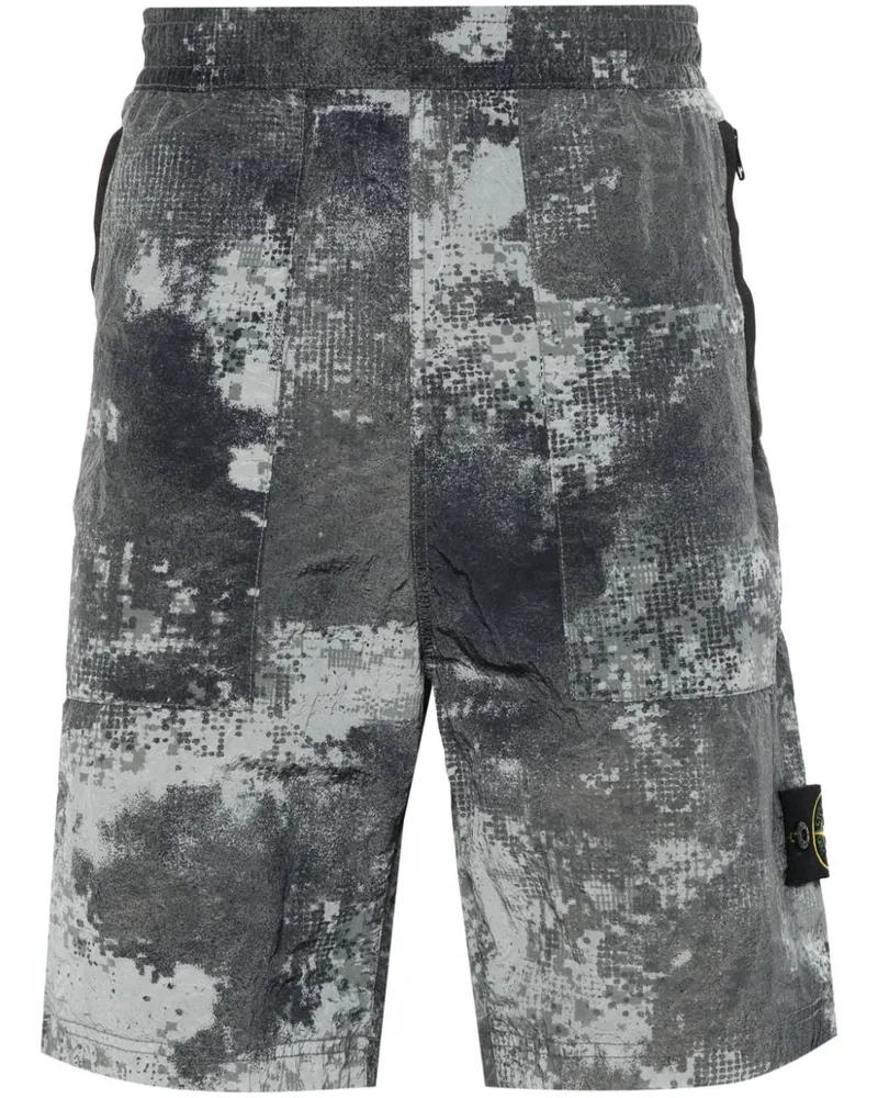 Stone Island D Camo Shorts mit Logo-Patch - Grau Grau