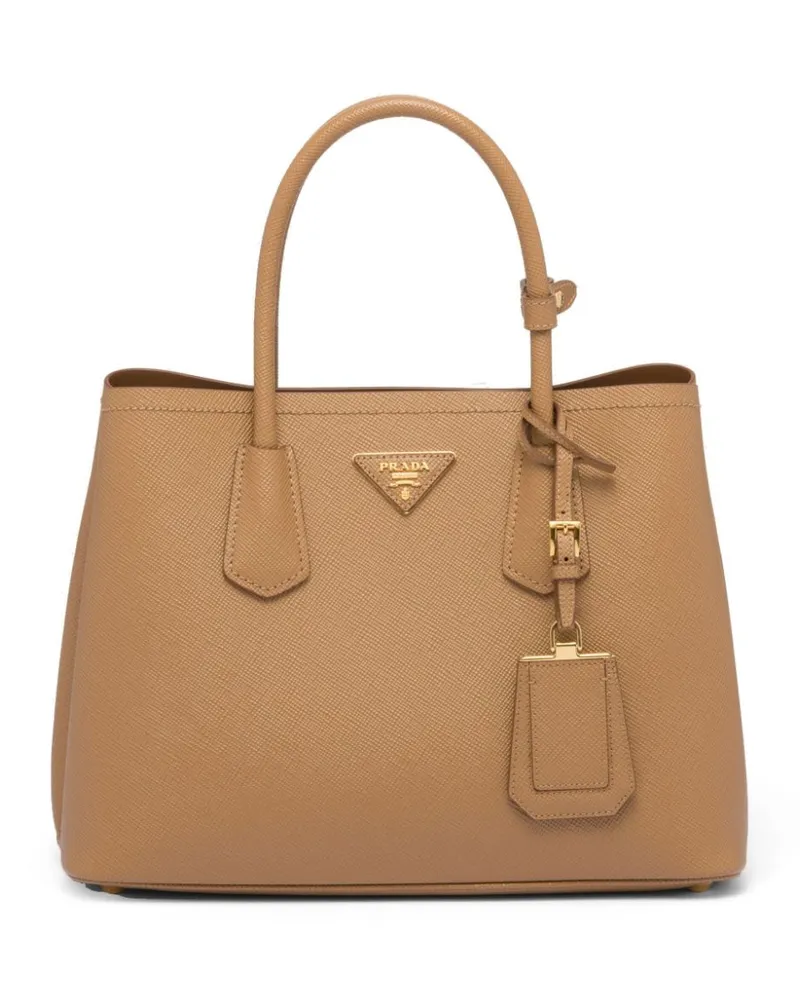 Prada Double Saffiano Handtasche - Braun Braun