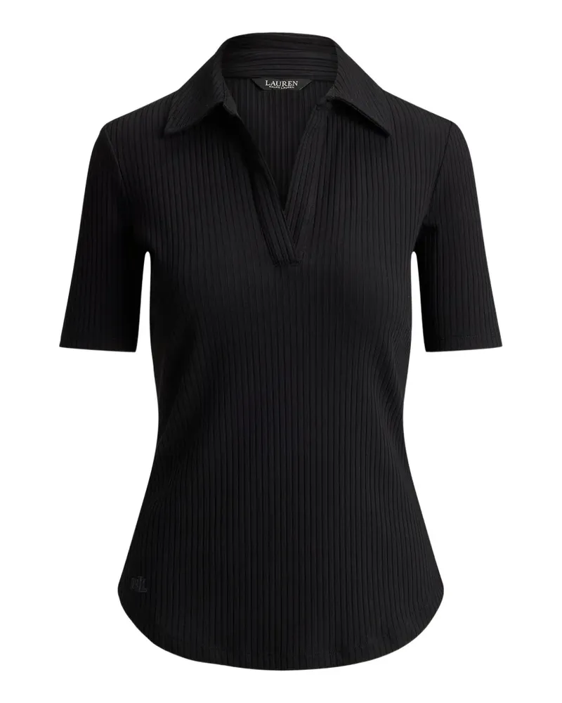 Ralph Lauren Geripptes T-Shirt mit Ellenbogenärmeln - Schwarz Schwarz