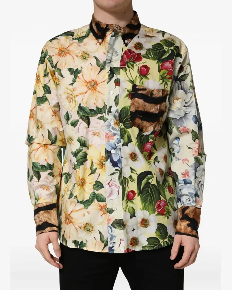Dolce & Gabbana floral animal-print shirt - Nude Nude