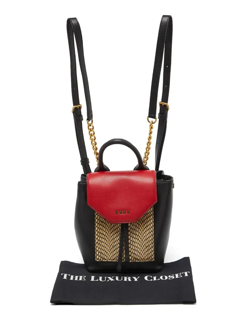 DKNY small Alexa leather backpack - Schwarz Schwarz
