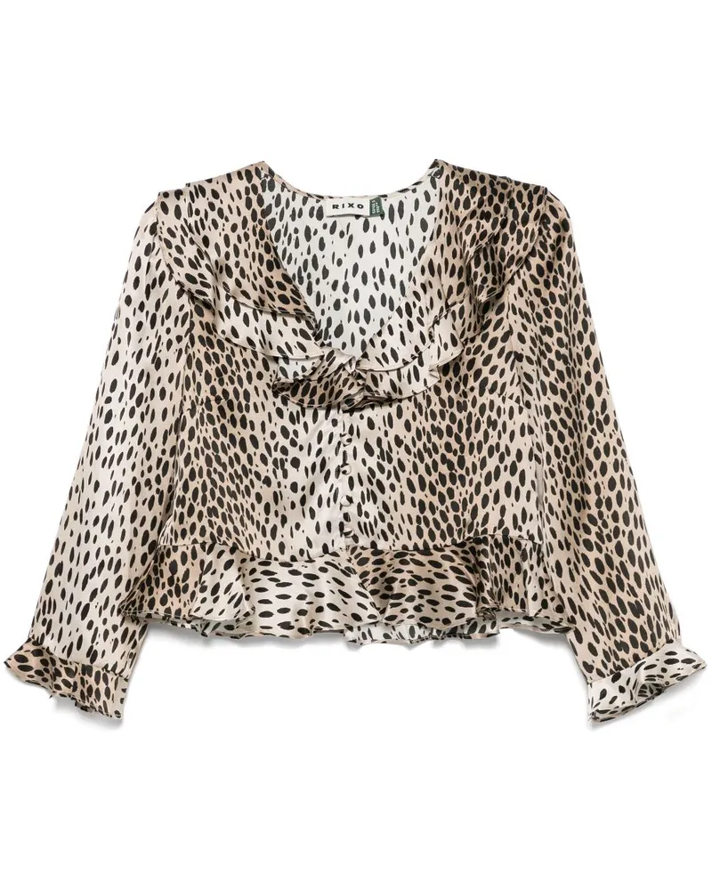 RIXO Atlas Bluse - Braun Braun