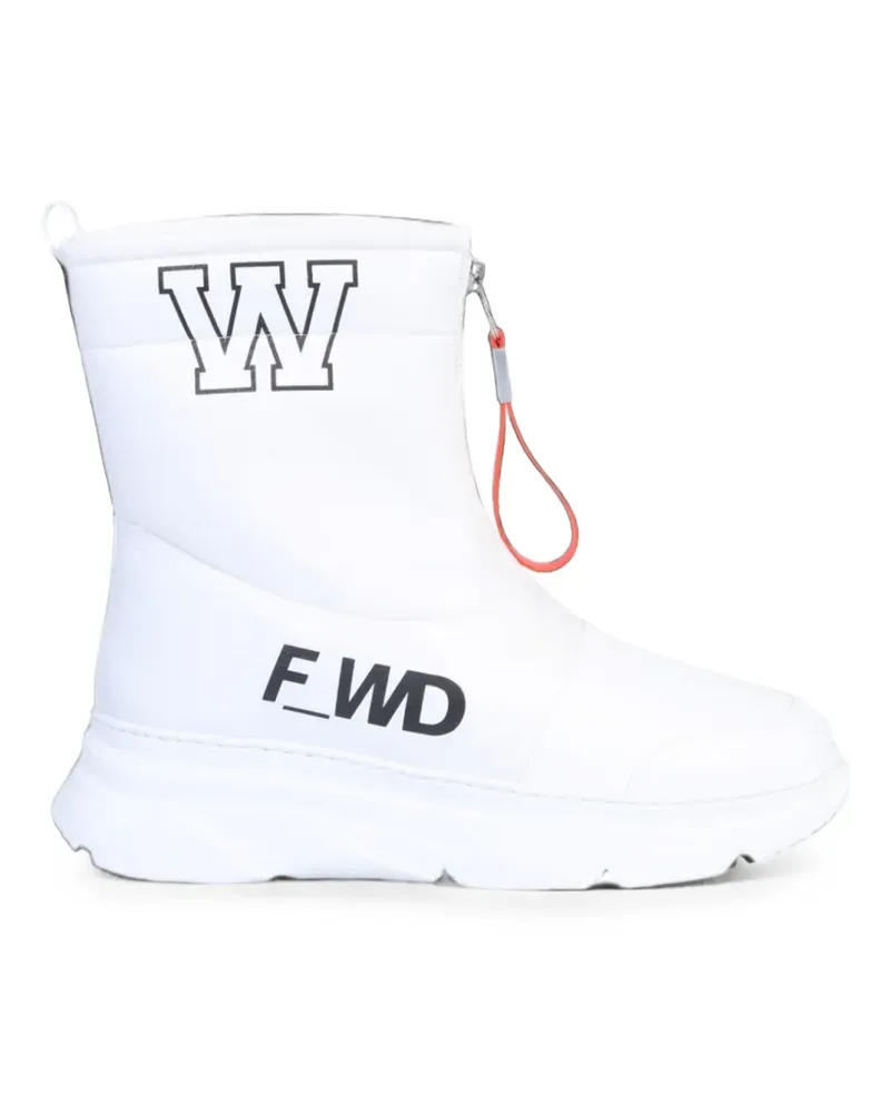 F_wd logo-print zip-front boots - Weiß Weiß