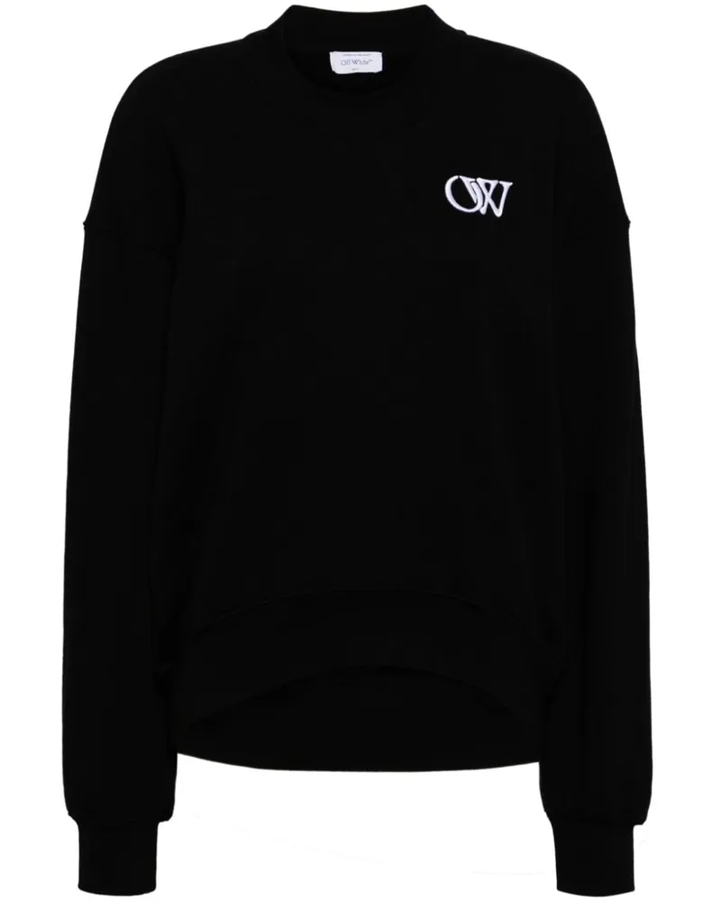 OFF-WHITE Sweatshirt mit Applikation Schwarz