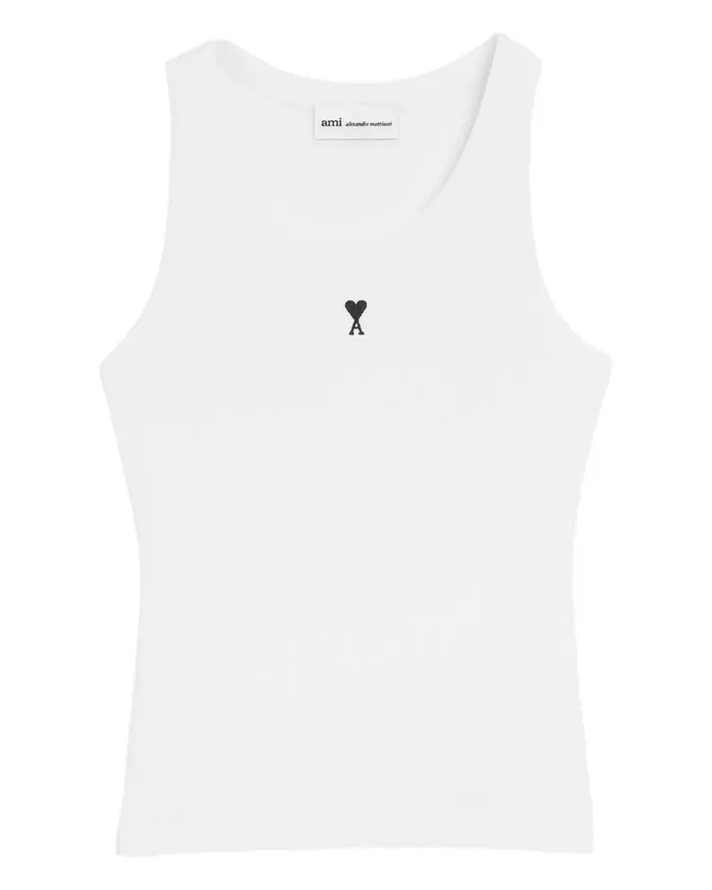 AMI Paris Cotton Ami De Coeur Tanktop - Weiß Weiß