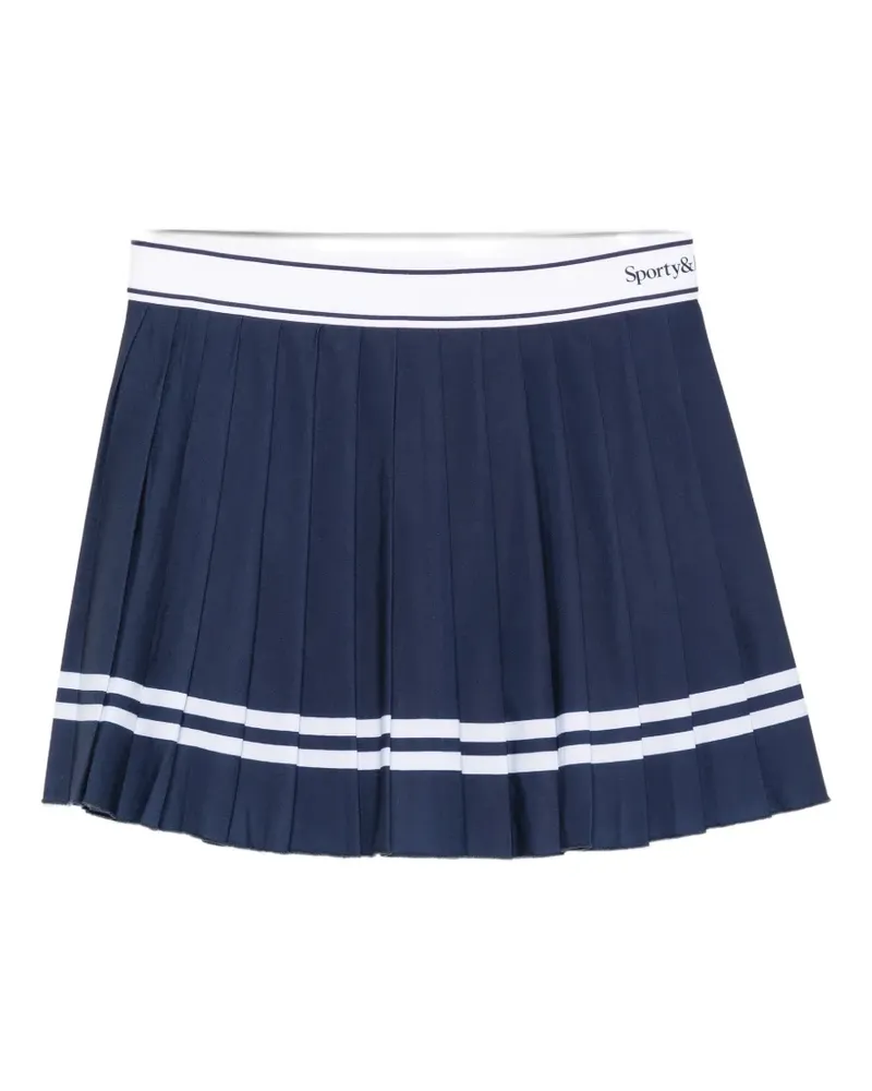 SPORTY & RICH pleated striped-trim tennis mini skirt - Blau Blau