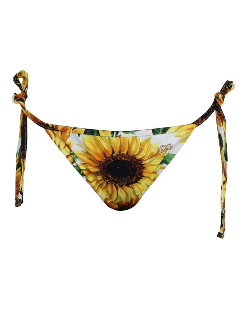 Dolce & Gabbana Bikinihöschen mit Sonnenblumen-Print - Gelb Gelb