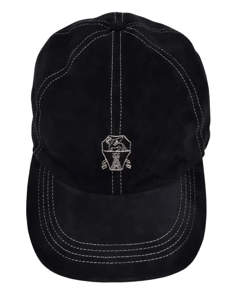 Brunello Cucinelli Baseballkappe mit Stickerei - Schwarz Schwarz
