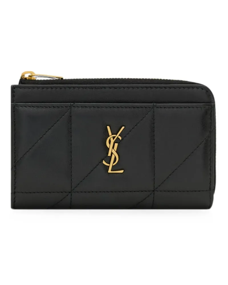 Saint Laurent Jamie zip card case in lambskin - Schwarz Schwarz