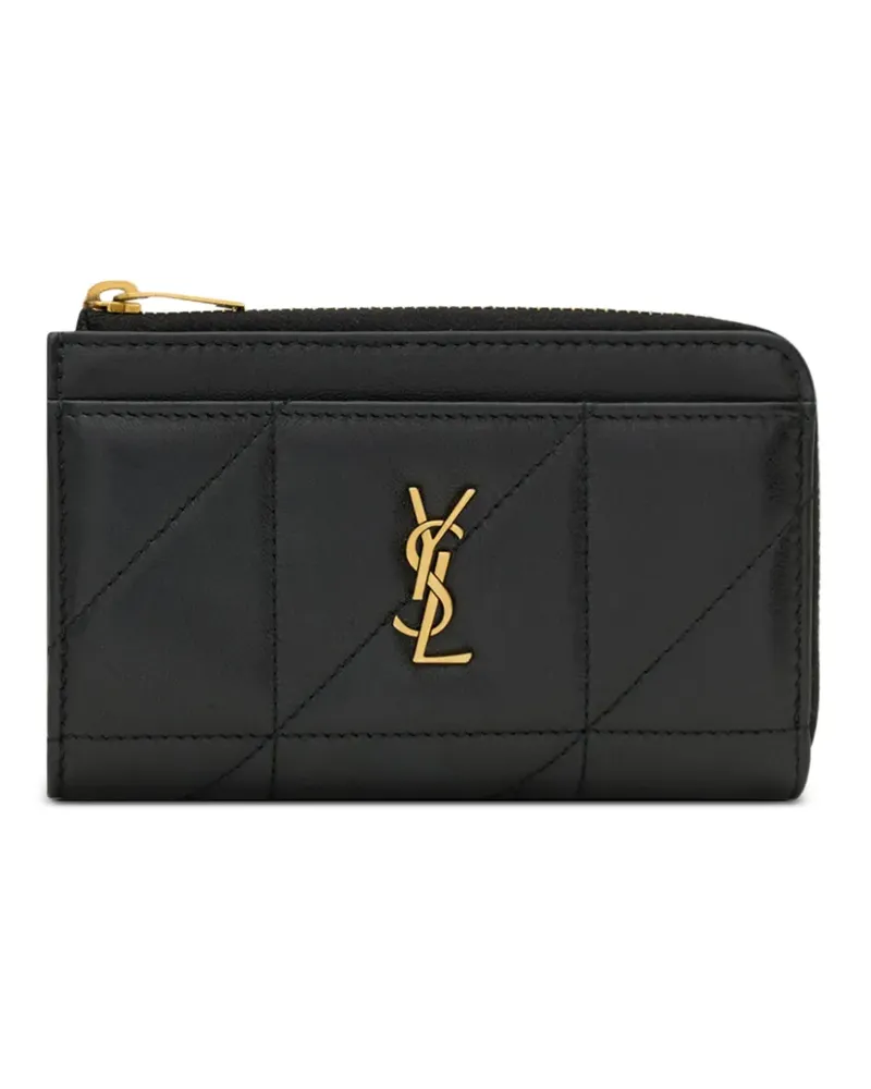 Saint Laurent Jamie zip card case in lambskin - Schwarz Schwarz
