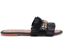 Semira Pantoletten mit Perlen - Schwarz