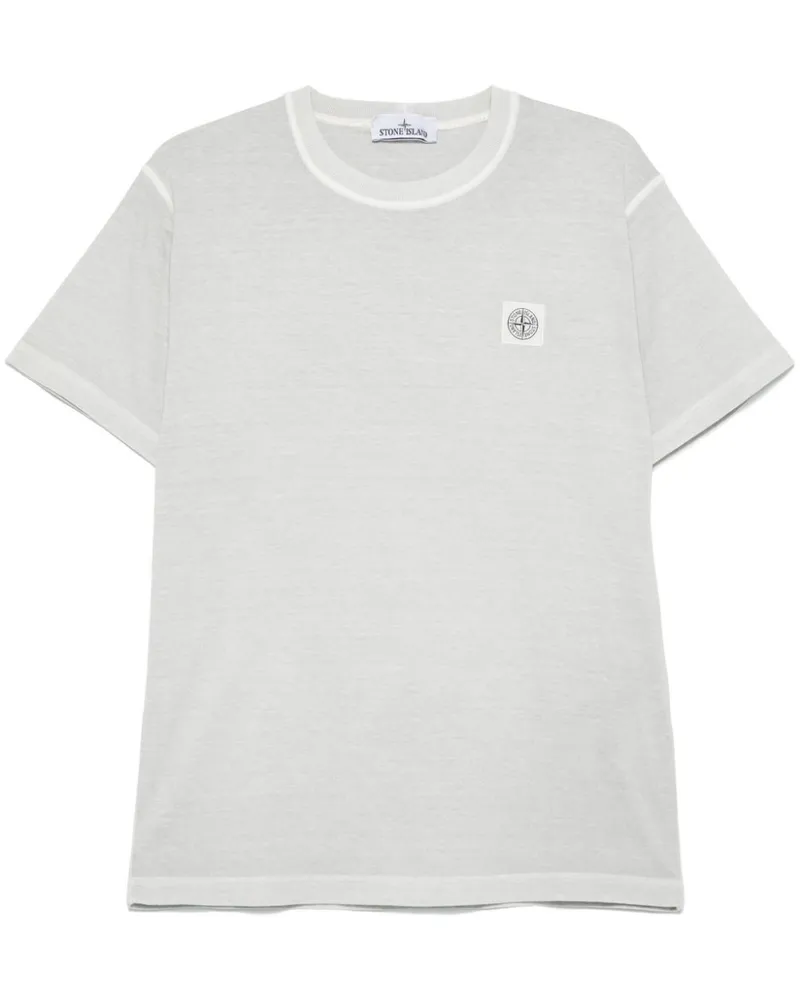 Stone Island T-Shirt mit Kompass-Patch - Grau Grau