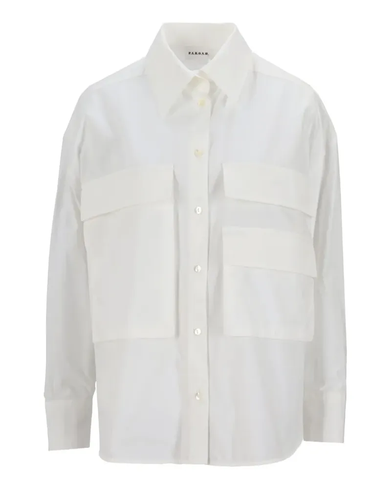 P.A.R.O.S.H. P.A.R.O H. Camicia Hemd mit Tasche - Weiß Weiß