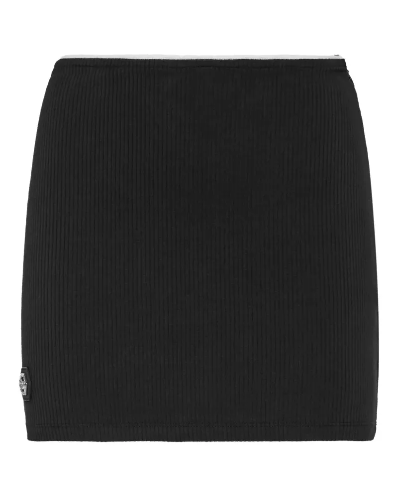 Philipp Plein Gerippter Minirock - Schwarz Schwarz