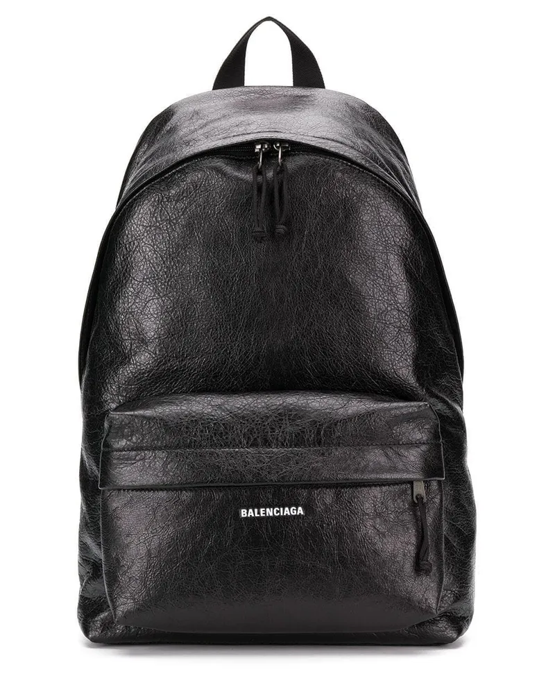 Balenciaga Explorer Rucksack mit Logo-Applikation - Schwarz Schwarz