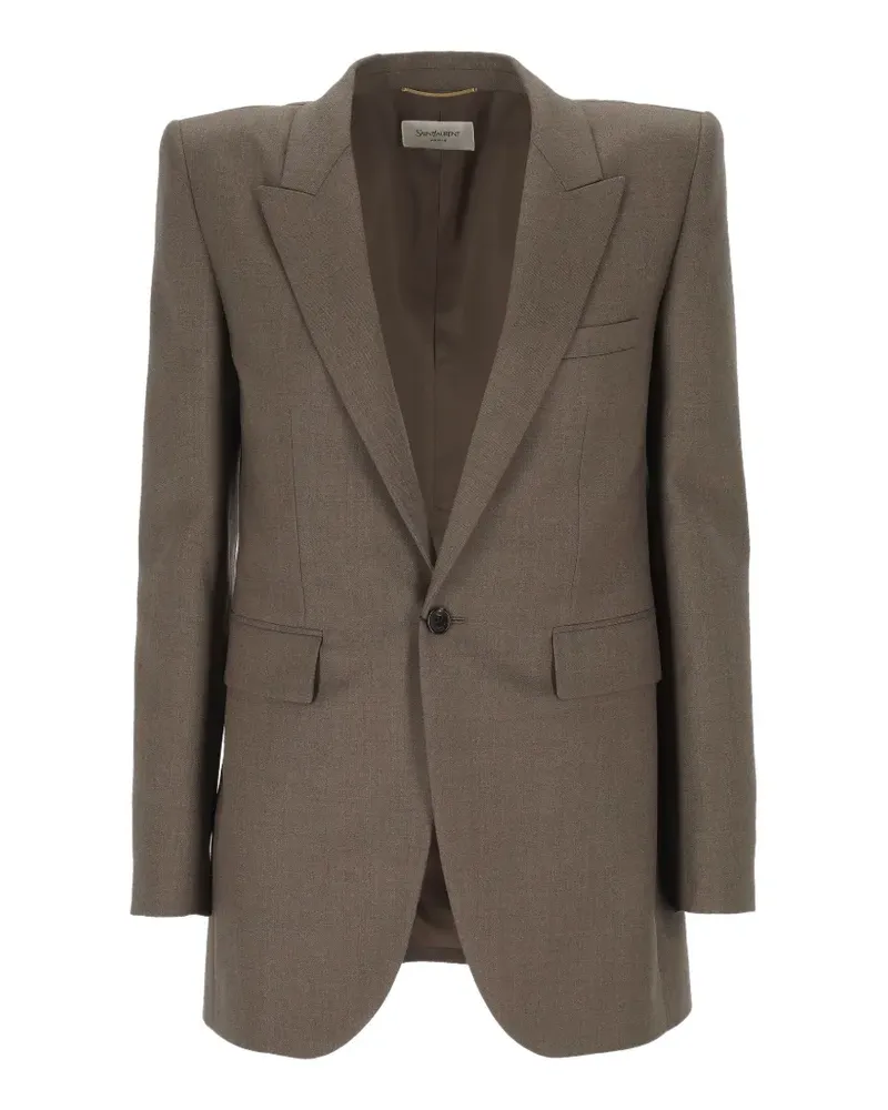 Saint Laurent peak-lapels single-breasted blazer - Braun Braun