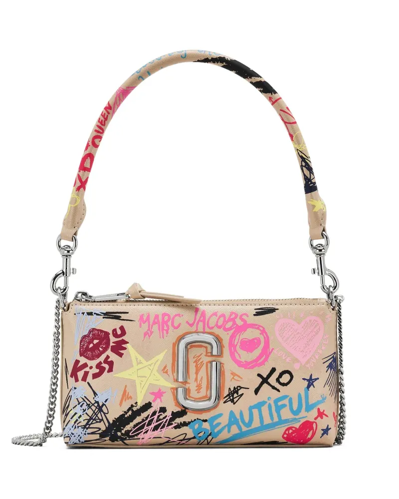 Marc Jacobs The Snapshot Schultertasche mit Kritzel-Design - Nude Nude