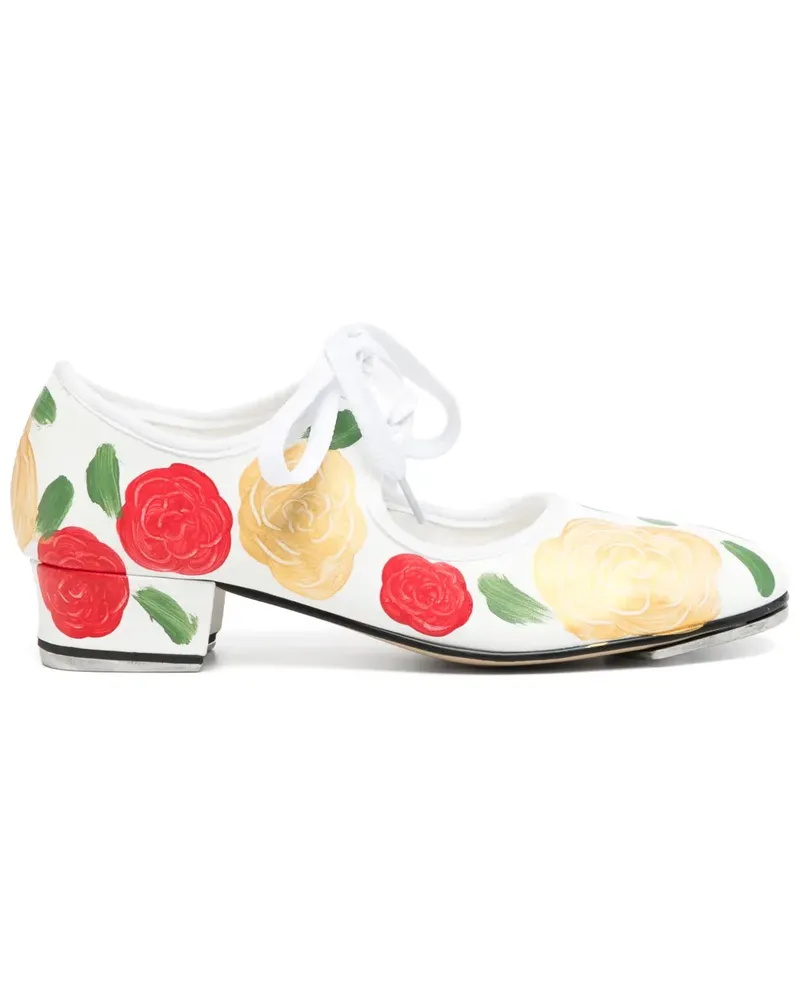 Comme des Garçons Pumps mit Blumen-Print - Weiß Weiß
