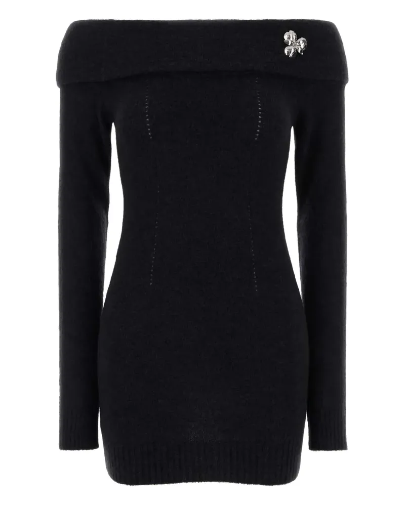 Blumarine off-shoulder embellished mini dress - Schwarz Schwarz