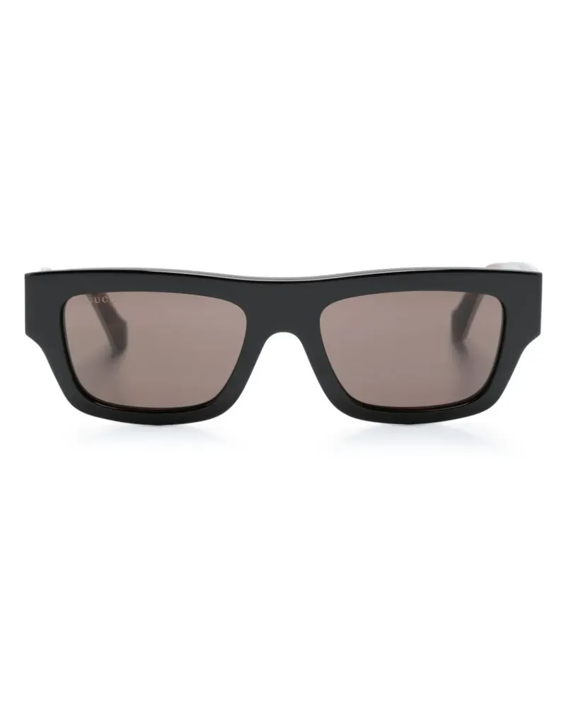 Gucci Sonnenbrille mit eckigem Gestell - Schwarz Schwarz