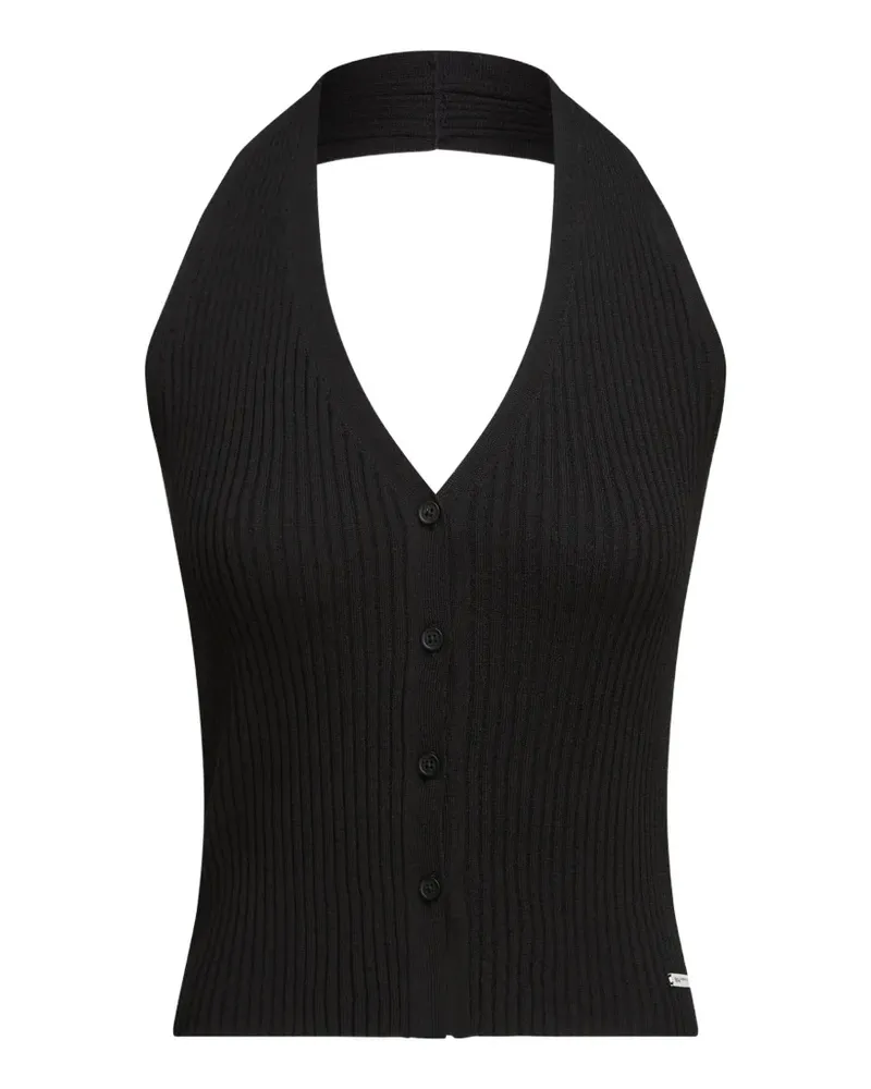 Karl Lagerfeld halter-neck knitted top - Schwarz Schwarz