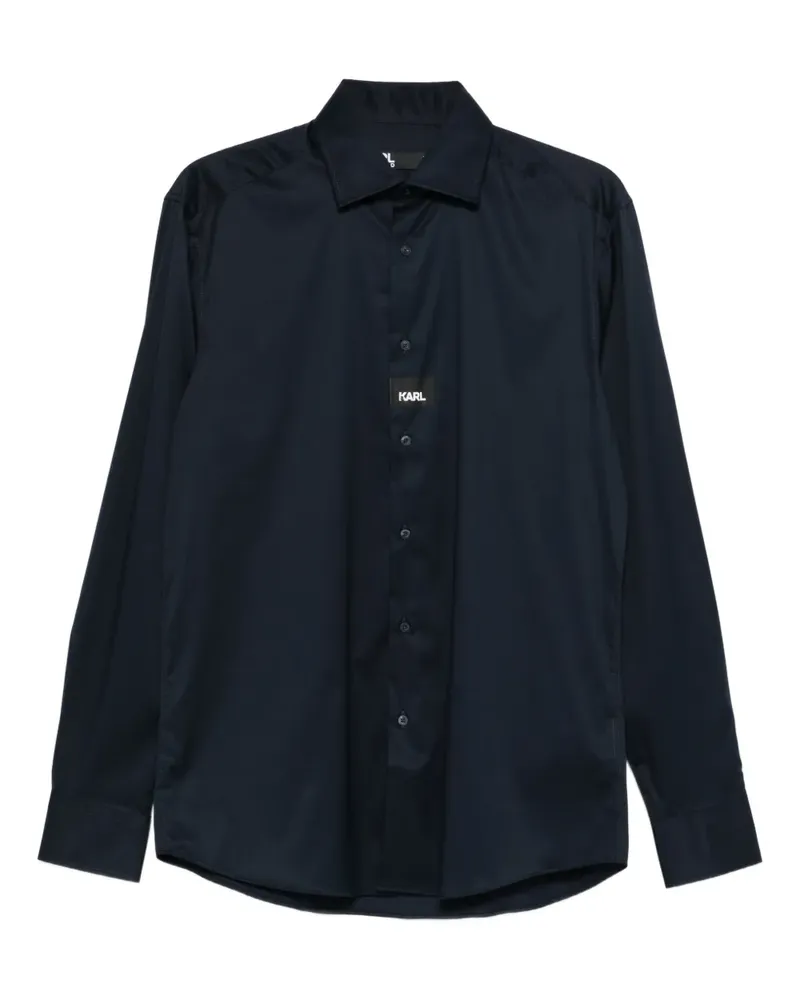 Karl Lagerfeld Hemd mit Logo-Print - Blau Blau