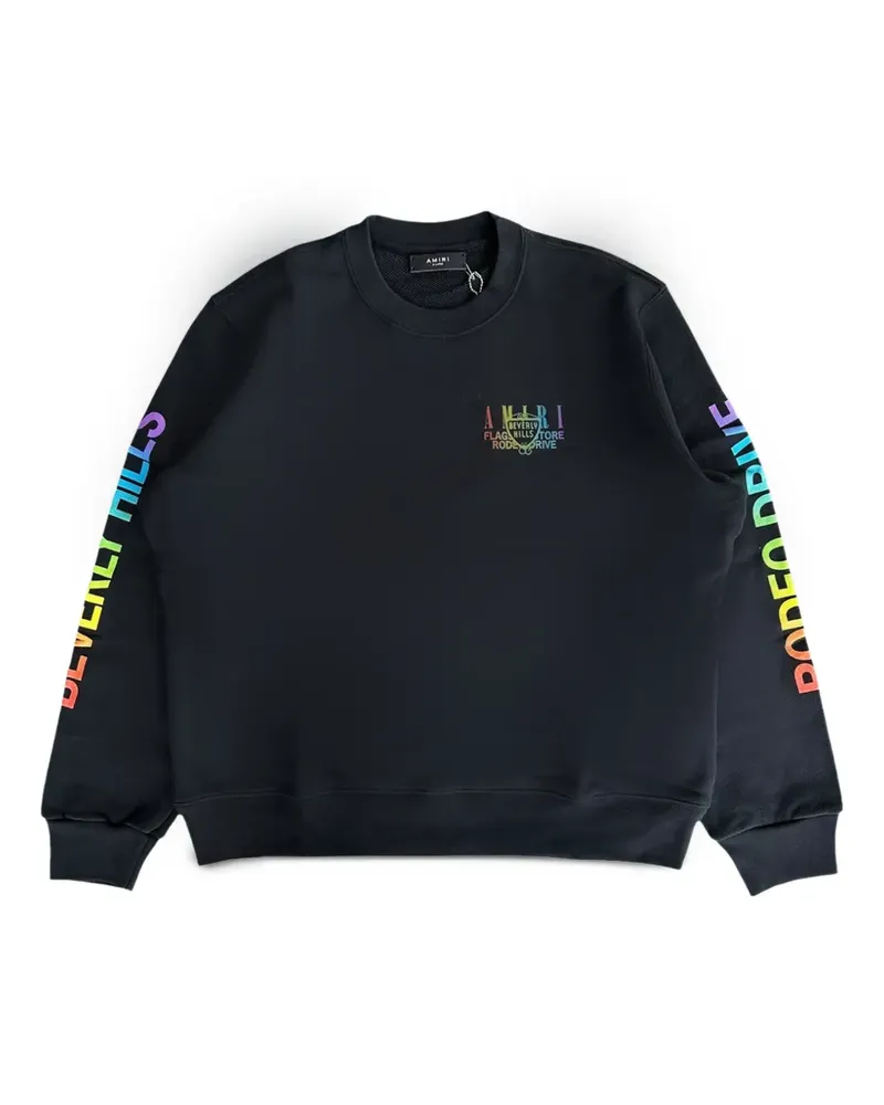 Amiri Rainbow Beverly Hills Pullover mit Logo - Schwarz Schwarz